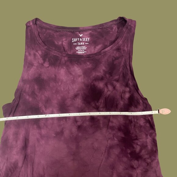 American Eagle “Soft & Sexy” Burgundy Tie-Dye Tank Top – Size M - Picture 4 of 7